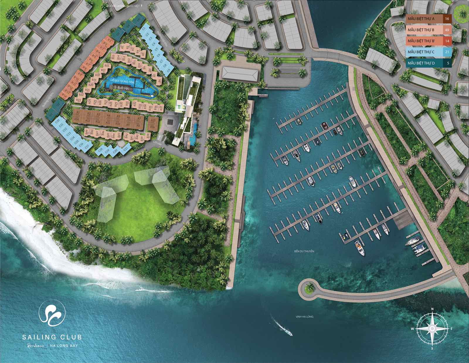Mặt bằng phân lô dự án Sailing Club Residences Ha Long Bay